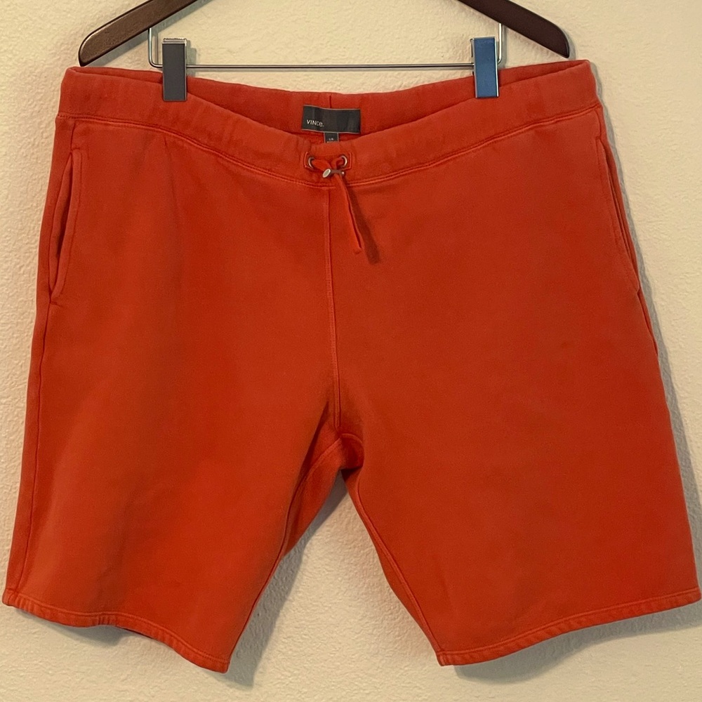 Vince - French Terry Short - Orange - Drawstring - Side Pockets - Size Large